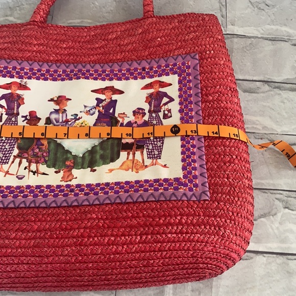 RARE Vintage straw tote bag - Picture 7 of 14